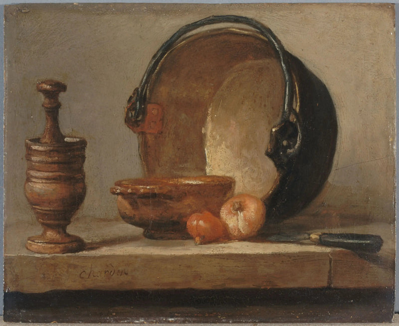 Martwa natura z miedzianym garnkiem - Jean Simeón Chardin