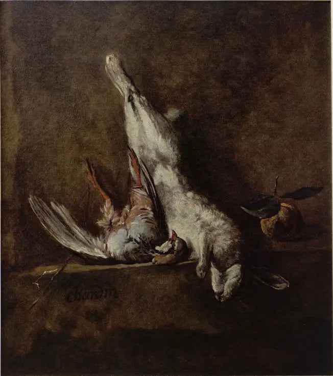 Martwa natura z królikem i przepiórką - Jean Simeón Chardin