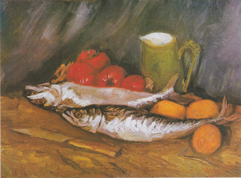 Martwa natura z makrelą, cytryną i pomidorem - Vincent van Gogh