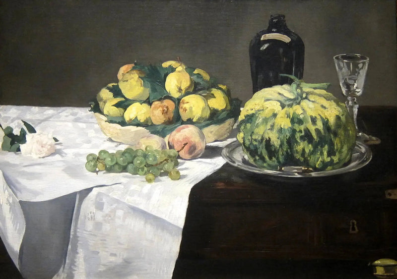 Martwa natura z melonem i brzoskwiniami - Édouard Manet