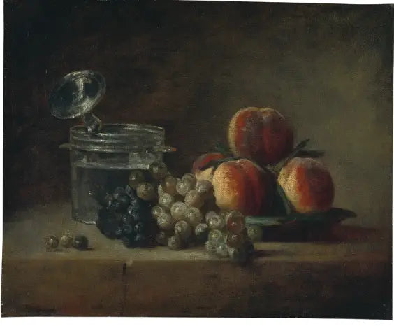 Martwa natura z talerzem brzoskwiń - Jean Simeón Chardin