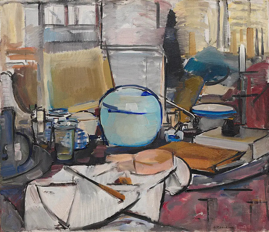 Reproduction du tableau « Nature morte au pot de gingembre I - Piet Mondrian » par Alpha Reproduction en peinture à l’huile