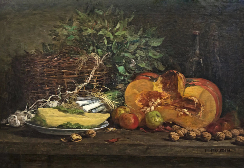 Martwa natura z dynią - Eugène Boudin