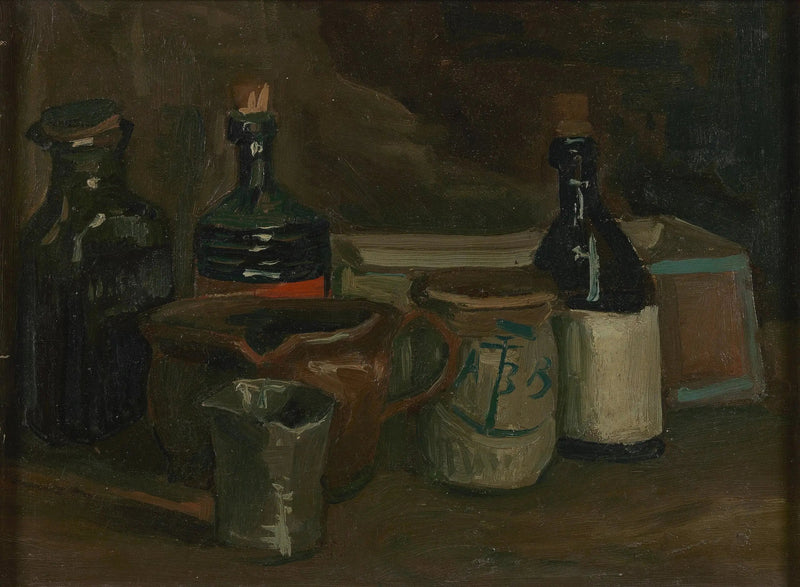 Martwa natura z butelkami i fajansami - Vincent van Gogh