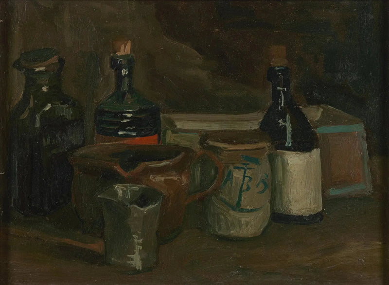 Martwa natura z butelkami i fajansami - Vincent van Gogh