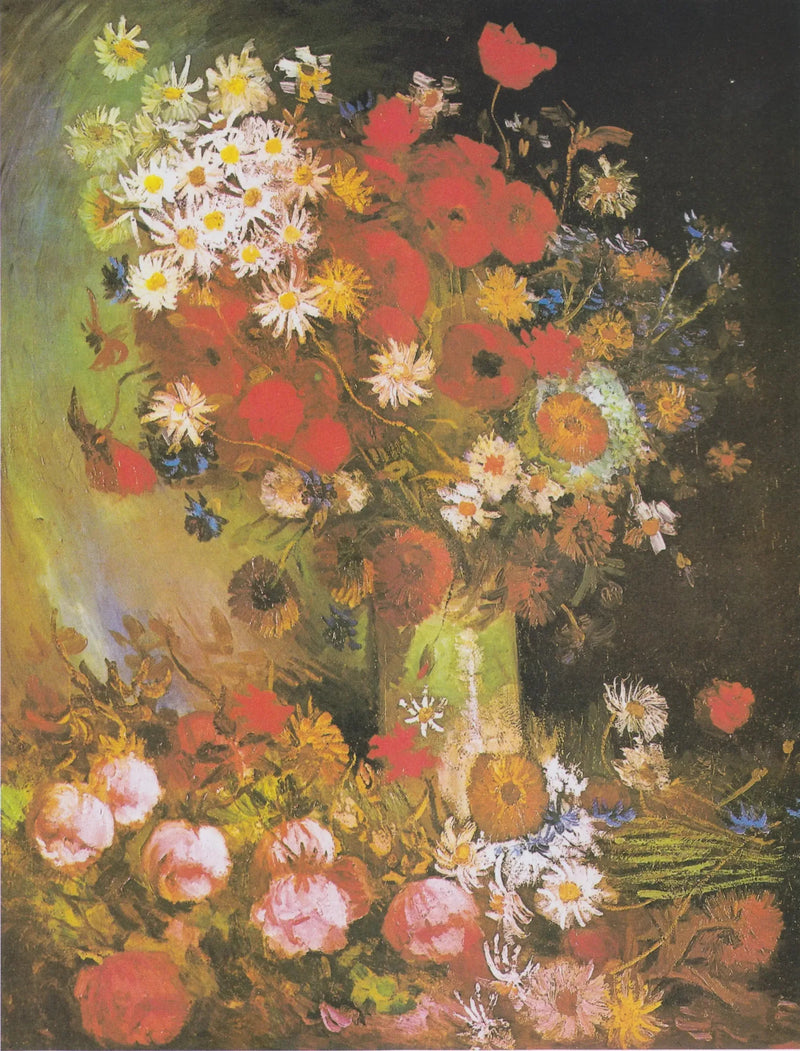 Martwa natura z kwiatami łąkowymi i różami - Vincent van Gogh