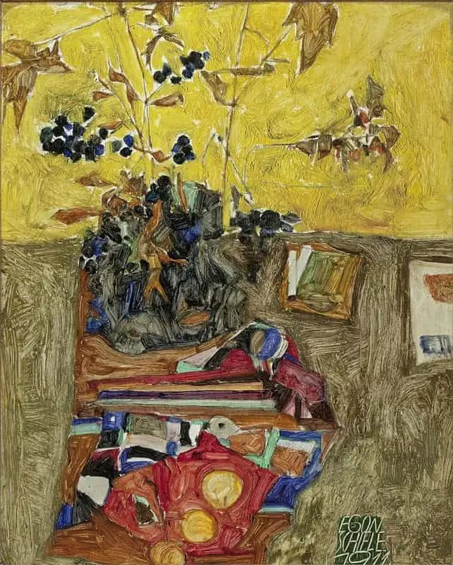 Martwa natura z kwiatami - Egon Schiele
