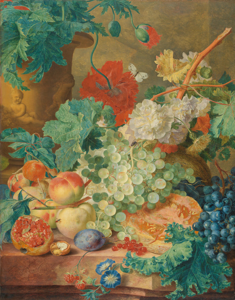 Nature morte aux fleurs et fruits - Jan van Huysum