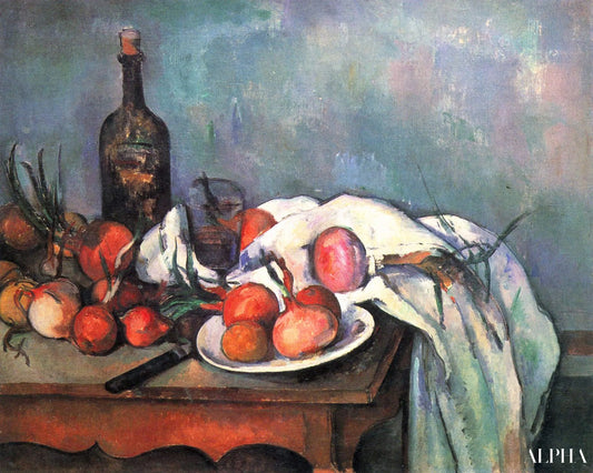 Nature morte aux oignons - Paul Cézanne - Reproductions de tableaux et peintures haut de gamme