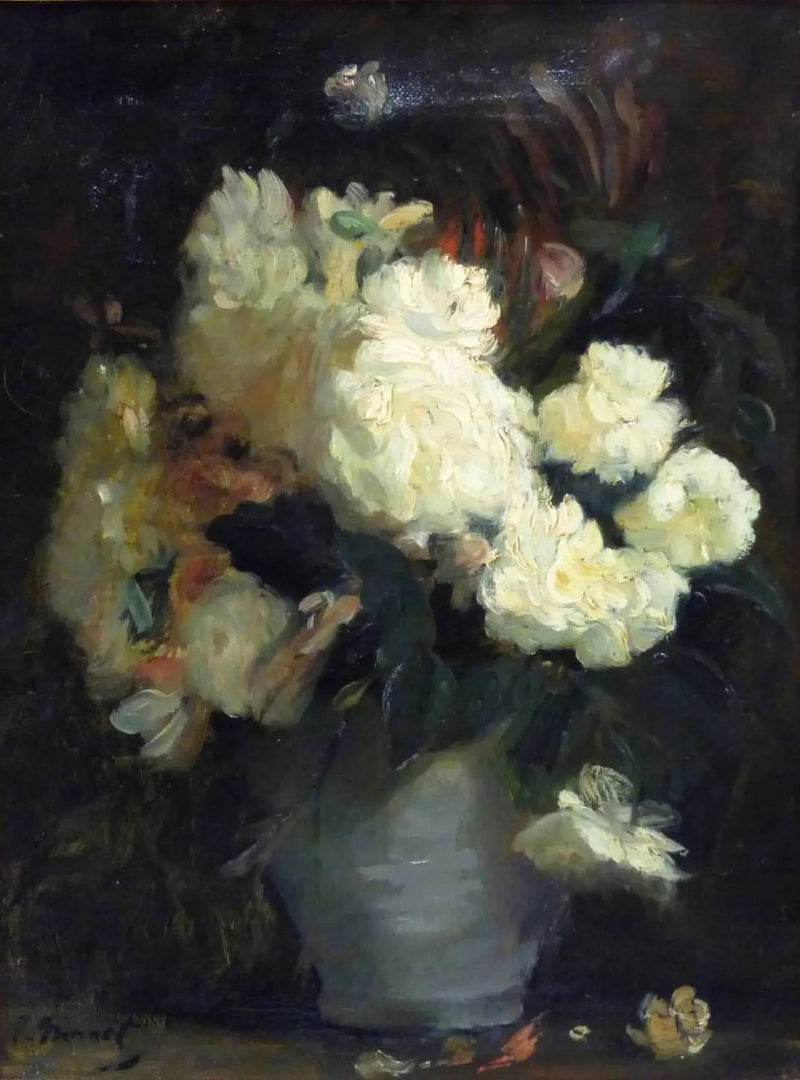 Martwa natura z białymi piwoniami i innymi kwiatami - Édouard Manet