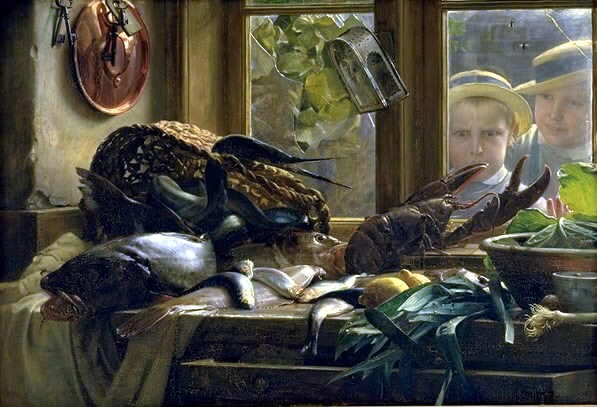 Martwa natura z rybami - Carl Heinrich Bloch