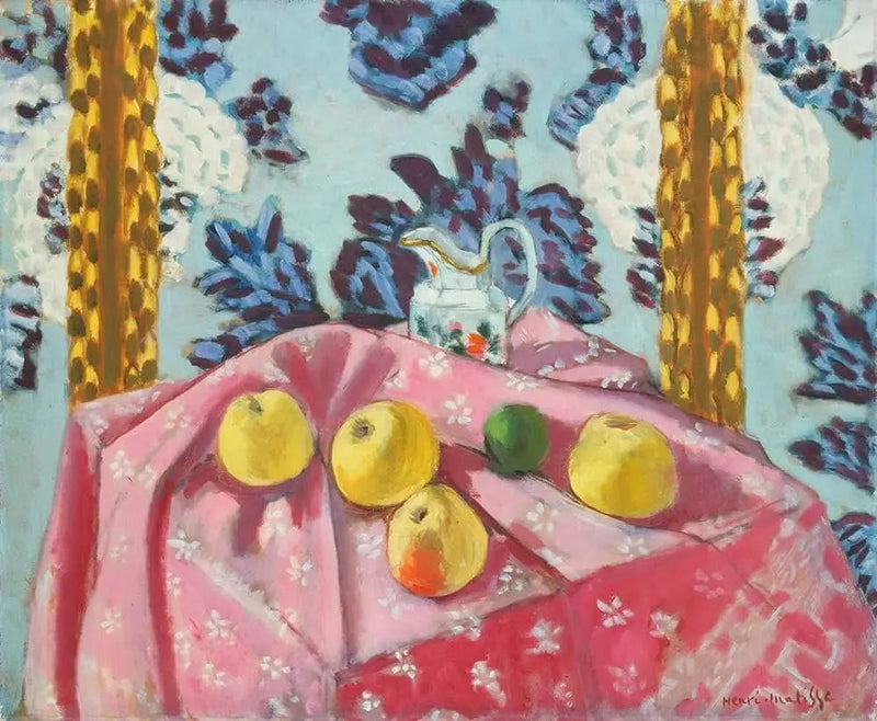 Martwa natura z jabłkami na różowym obrusie - Henri Matisse