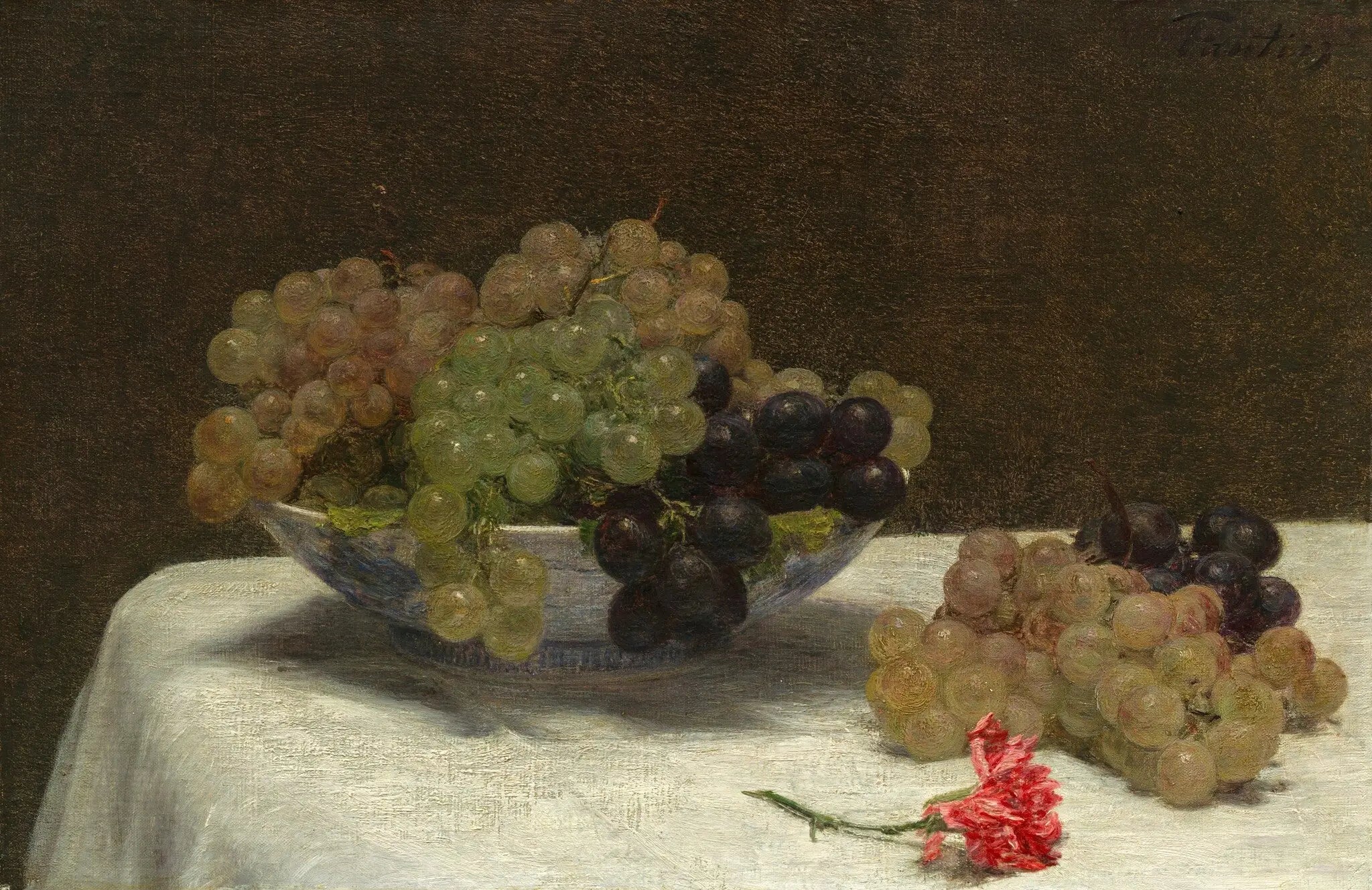 Nature morte aux raisins et à un œillet - Henri Fantin-Latour - Alpha Reproduction