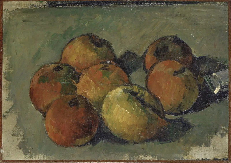 Martwa natura z siedmioma jabłkami i tubką farby - Paul Cézanne