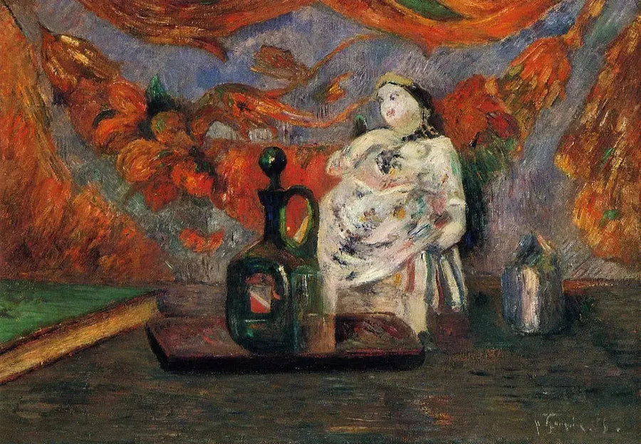 Martwa natura z karafką i figurką - Paul Gauguin