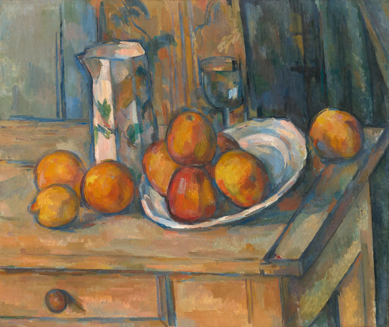 Martwa natura z dzbankiem mleka i owocami - Paul Cézanne
