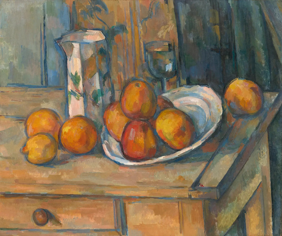 Martwa natura z dzbankiem mleka i owocami - Paul Cézanne