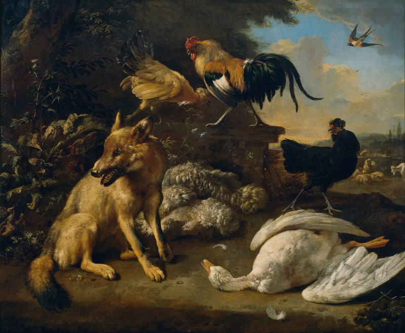 Martwa natura z zwierzętami - Melchior de Hondecoeter