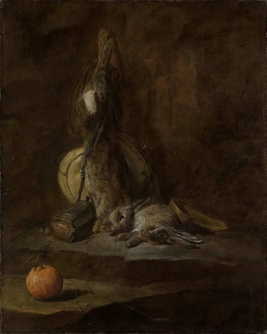 Martwa natura z martwymi królikami - Jean Simeón Chardin