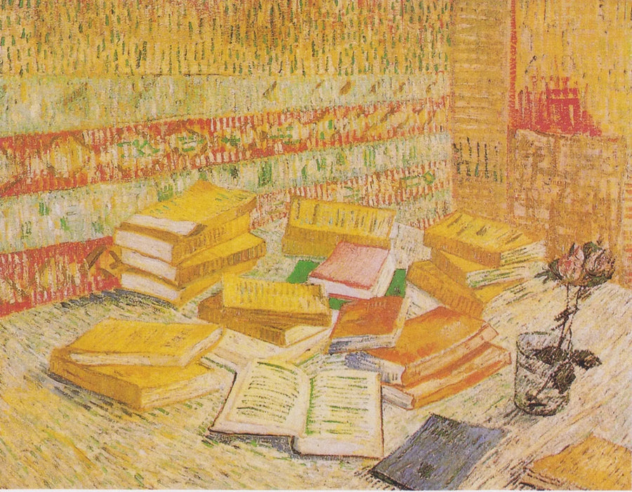 Martwa natura z francuskimi powieściami i różą w szklance - Vincent van Gogh
