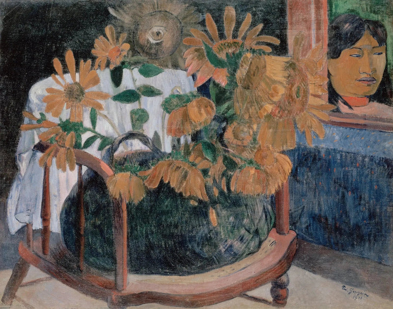Martwa natura z słonecznikami na fotelu (II) - Paul Gauguin