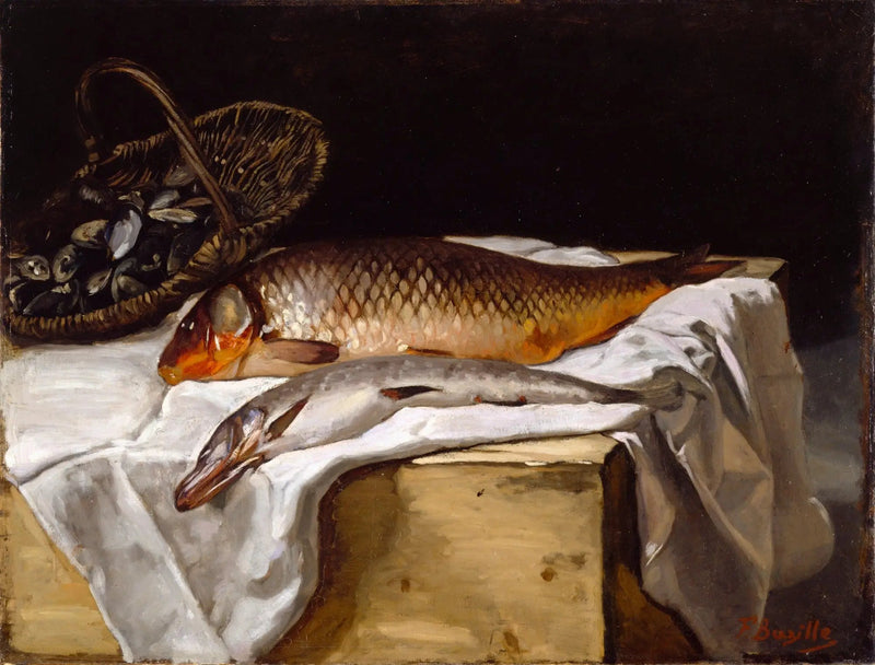 Martwa natura z rybą - Frédéric Bazille
