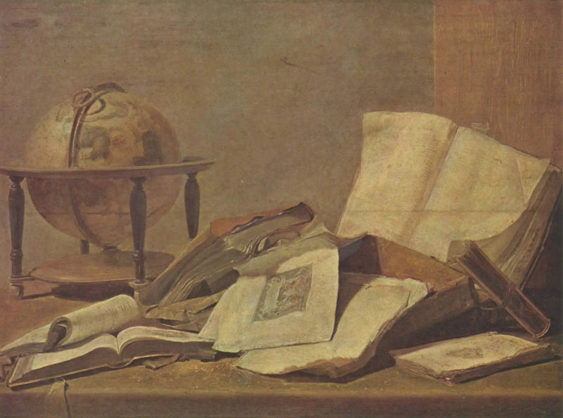 Martwa natura z książkami i globusem - David Teniers Młodszy