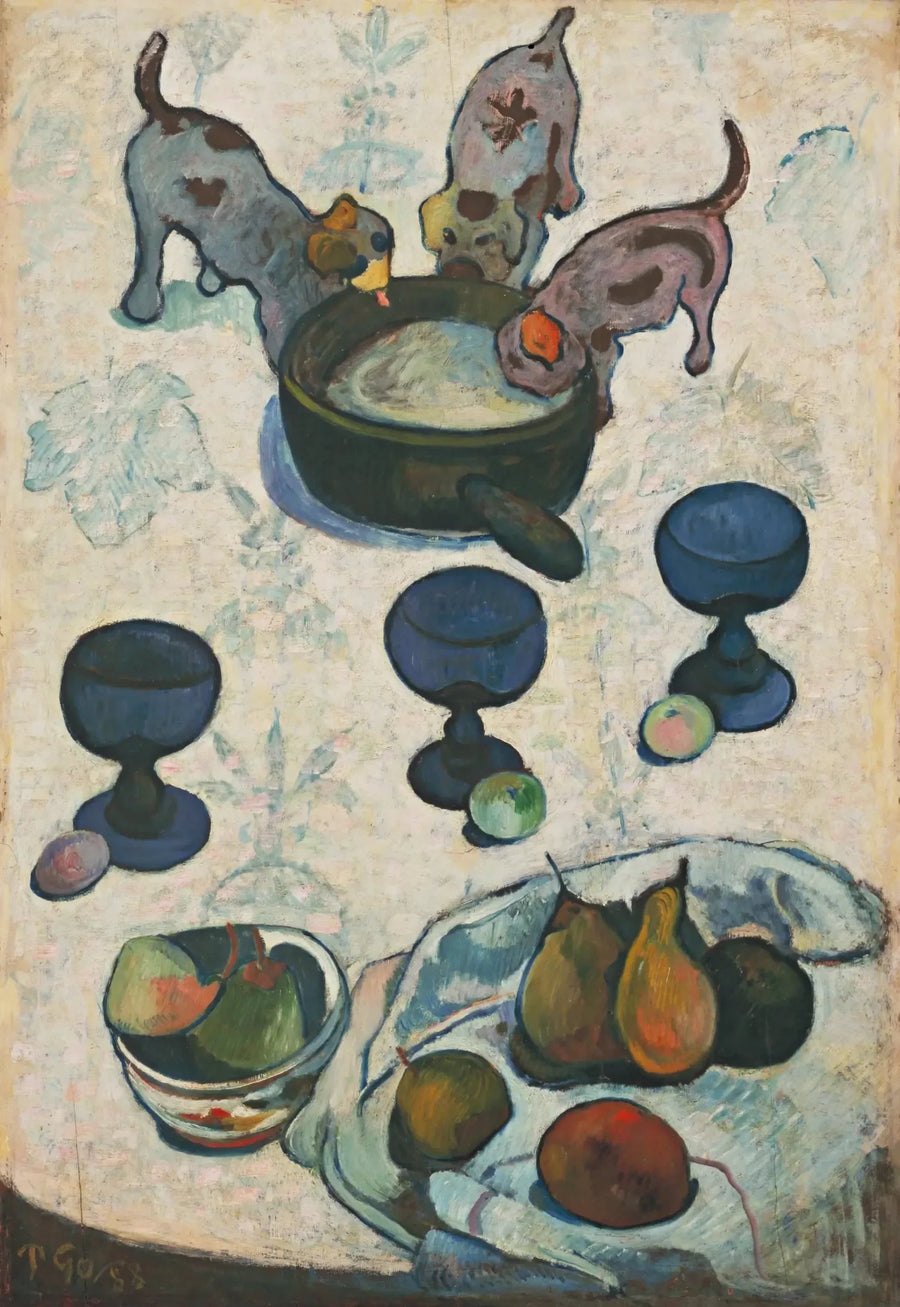 Martwa natura z trzema małymi psami - Paul Gauguin