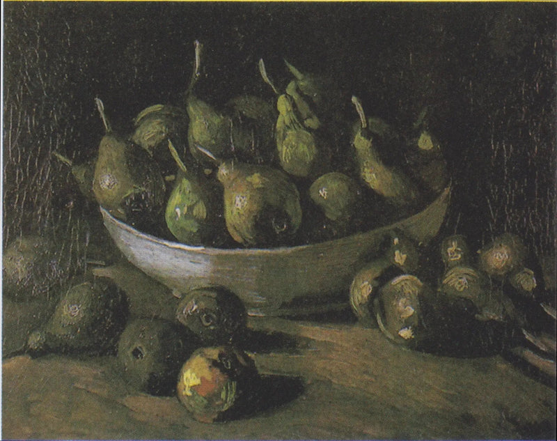 Martwa natura z kamienną miską i gruszkami - Vincent van Gogh