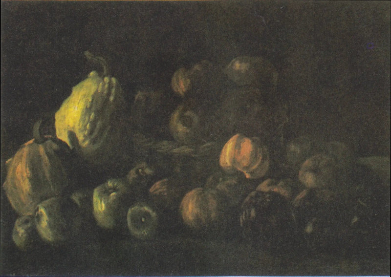 Martwa natura z koszem jabłek i dwiema dyniami - Vincent van Gogh