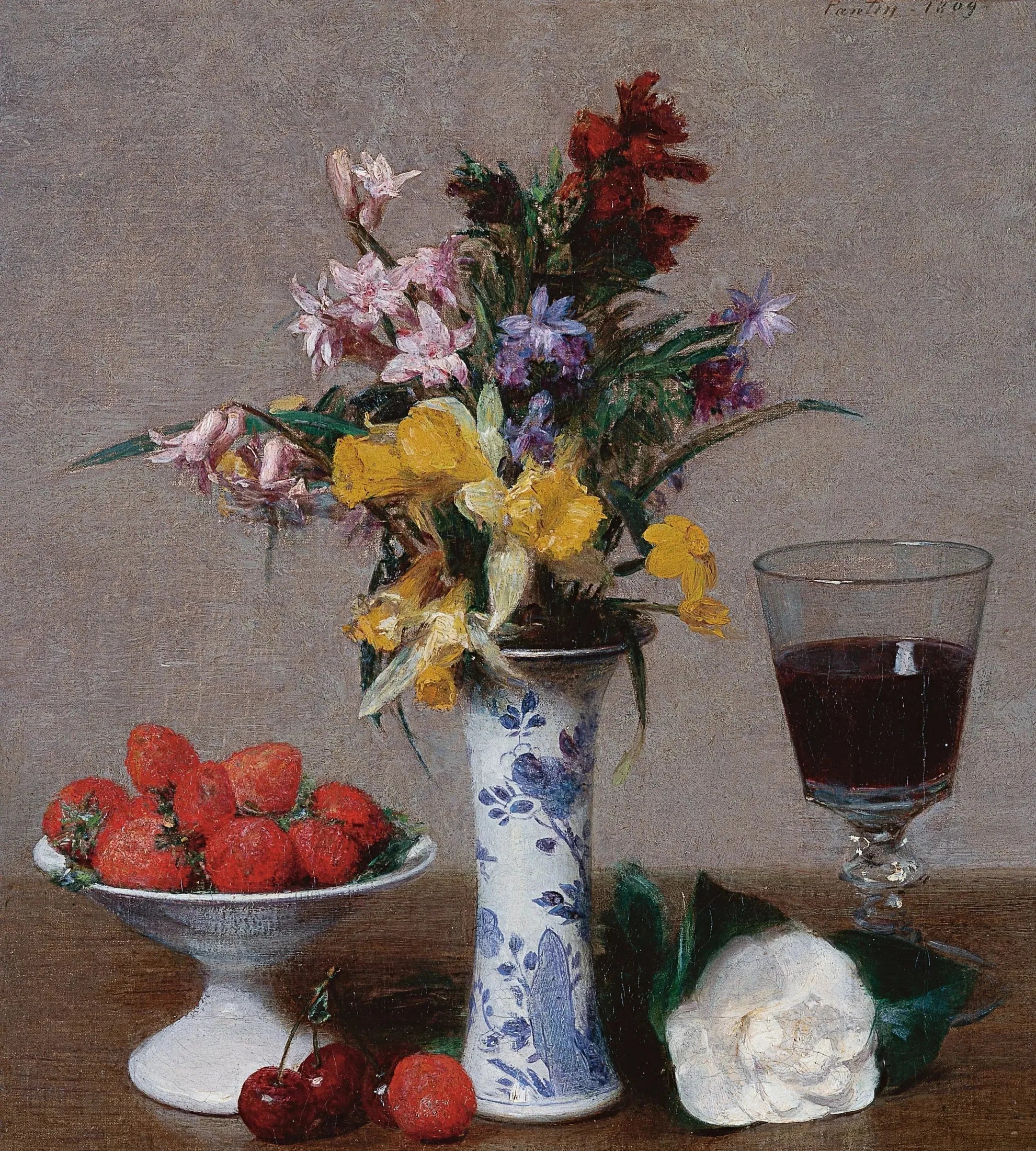 Nature morte dite "de fiançailles" - Henri Fantin-Latour image 1 tableau peint à l’huile sur toile