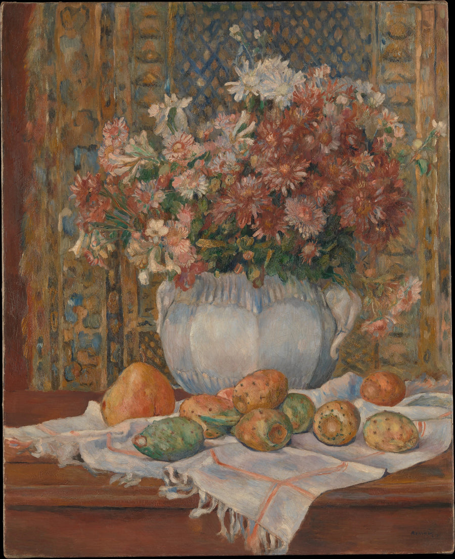 Martwa natura z kwiatami i figami kaktusa - Pierre-Auguste Renoir