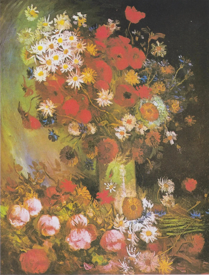 Martwa natura z kwiatami łąkowymi i różami - Vincent van Gogh