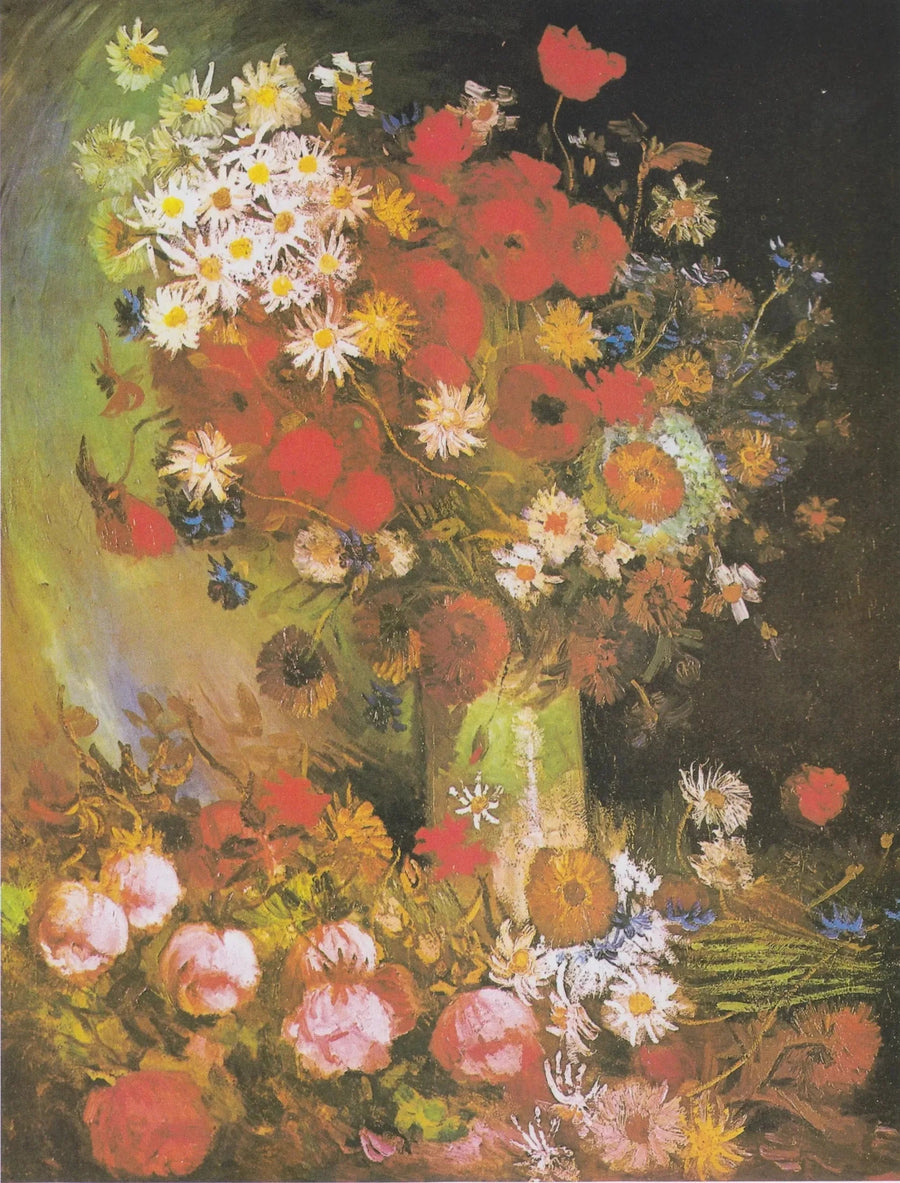 Martwa natura z kwiatami łąkowymi i różami - Vincent van Gogh
