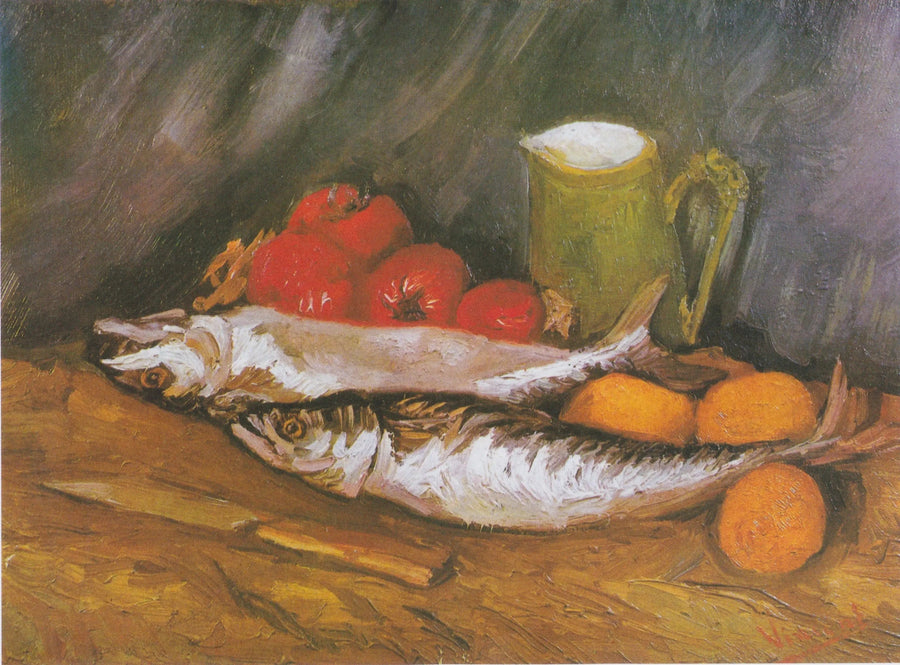 Martwa natura z makrelą, cytryną i pomidorem - Vincent van Gogh