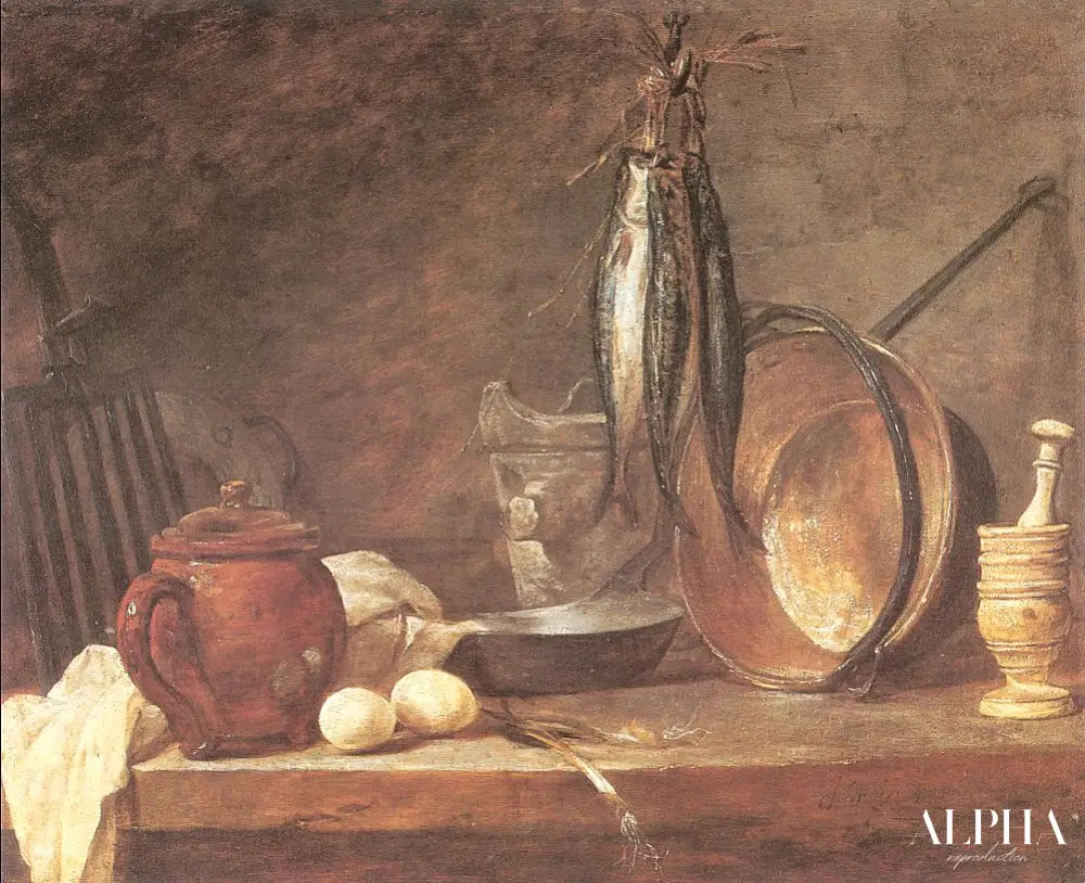 Nature morte : Menu du jour de jeûne - Jean Siméon Chardin - Reproductions de tableaux et peintures haut de gamme