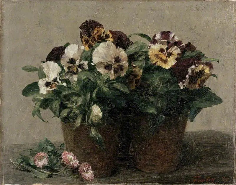 Martwa natura: myśli i margaretki - Henri Fantin-Latour
