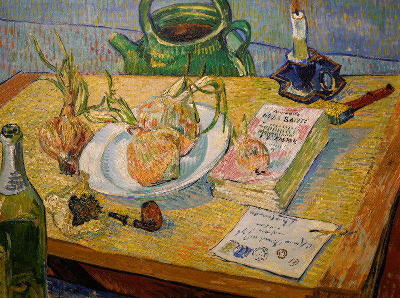 Martwa natura z deską kreślarską i cebulami - Vincent van Gogh