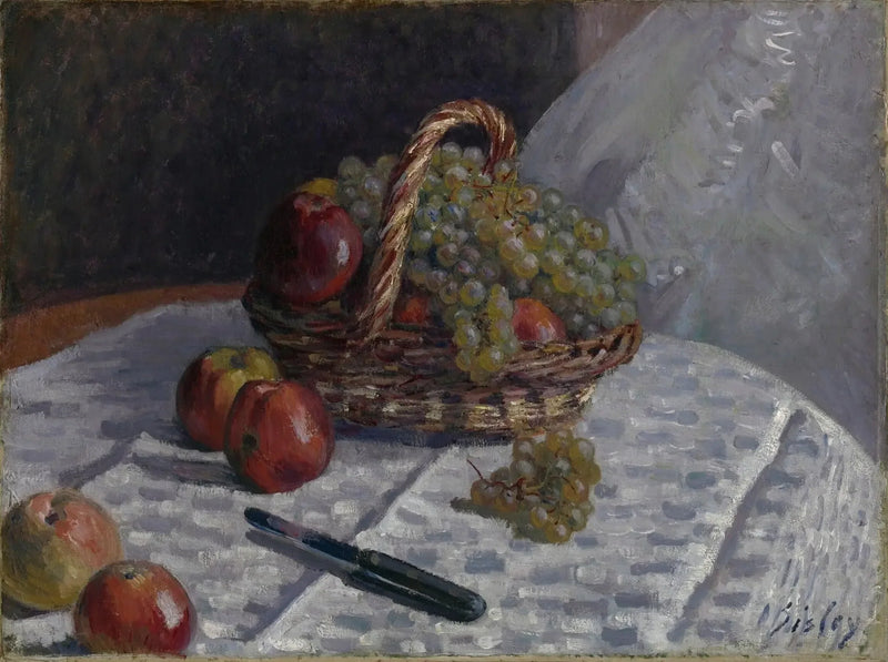 Martwa natura, jabłka i winogrona - Alfred Sisley