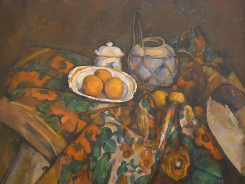 Martwa natura, słoik imbiru, cukiernica i pomarańcze - Paul Cézanne