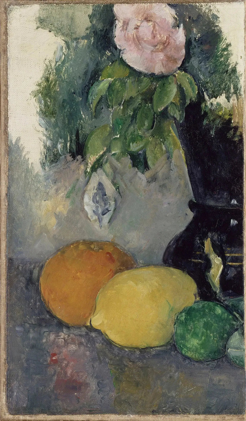 Martwa natura, róża i owoce - Paul Cézanne