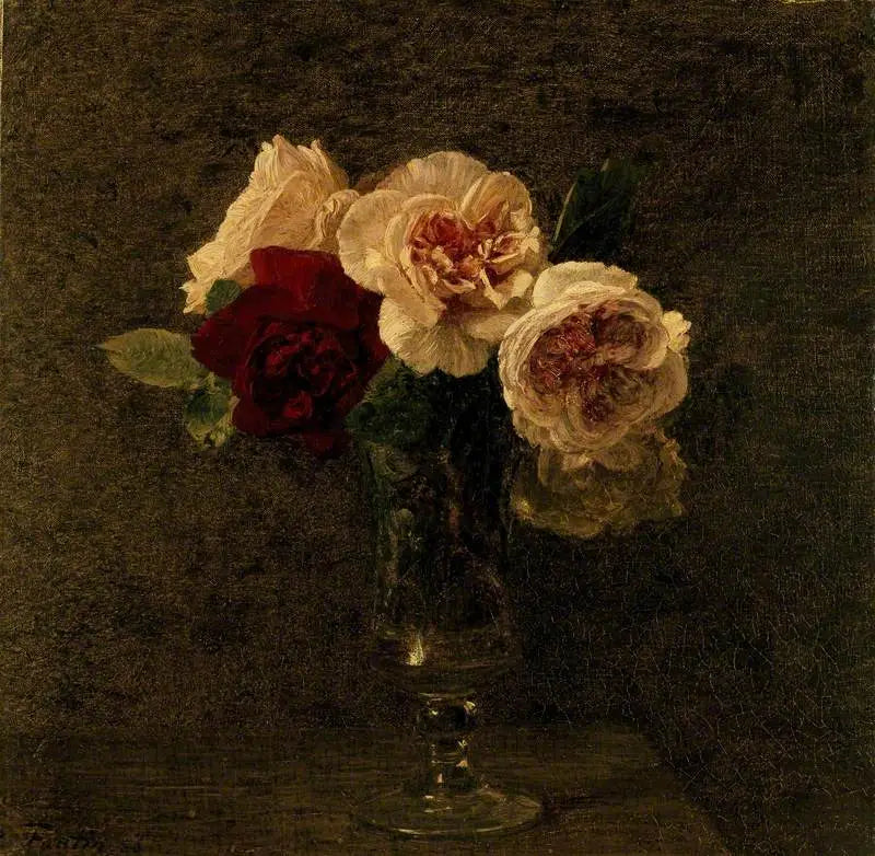 Martwa natura: różowe i czerwone róże - Henri Fantin-Latour