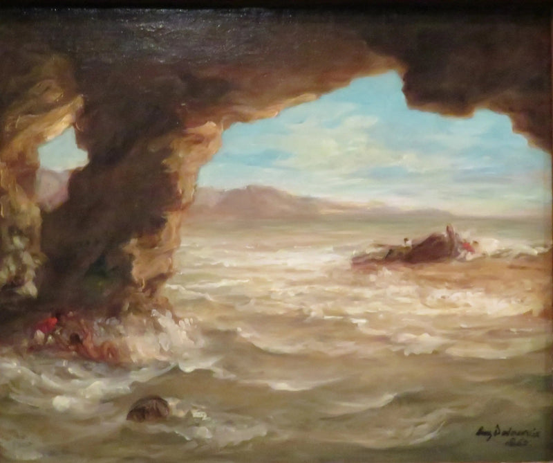 Wrak na wybrzeżu - Eugène Delacroix
