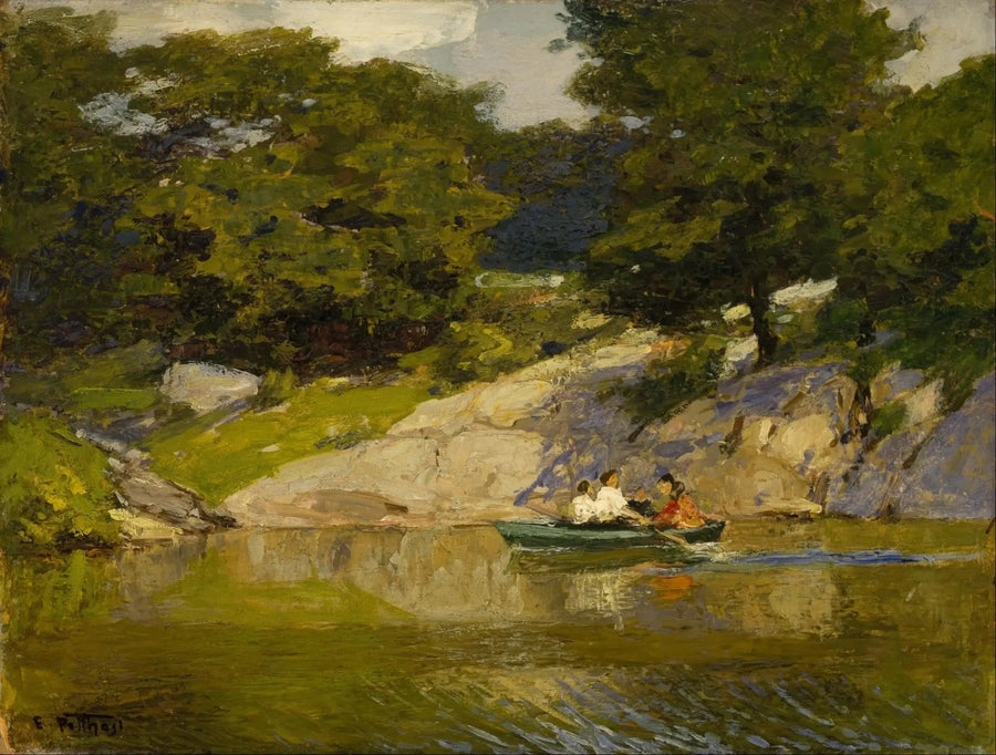 Navigation de plaisance à Central Park - Edward Henry Potthast image 1 copie peinte à la main à l’huile