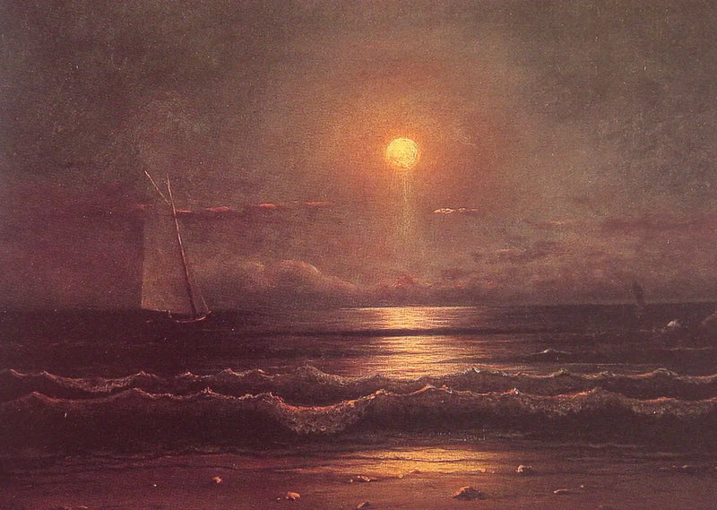 Pływanie w blasku księżyca - Martin Johnson Heade