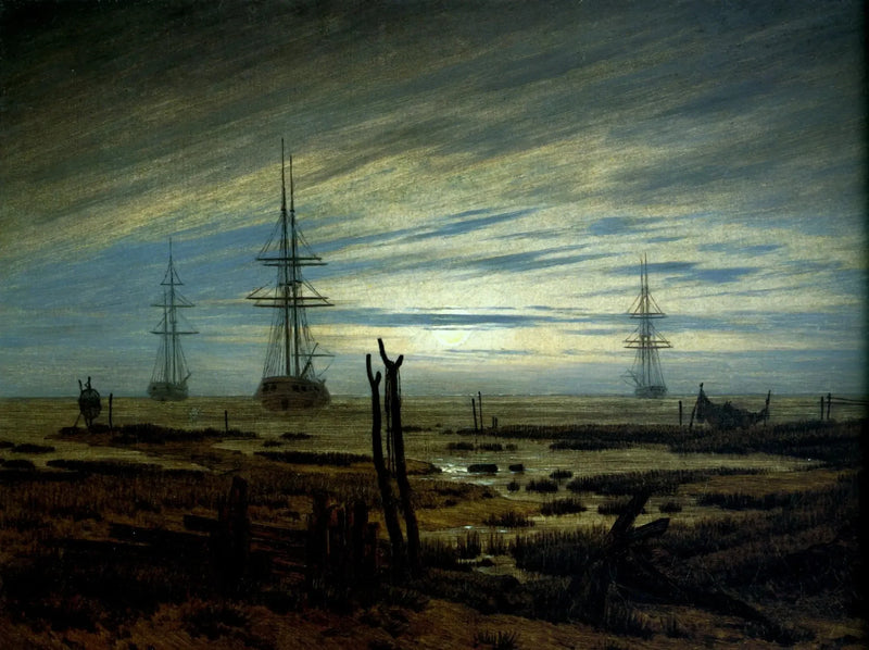 Statki na kotwicy - Caspar David Friedrich