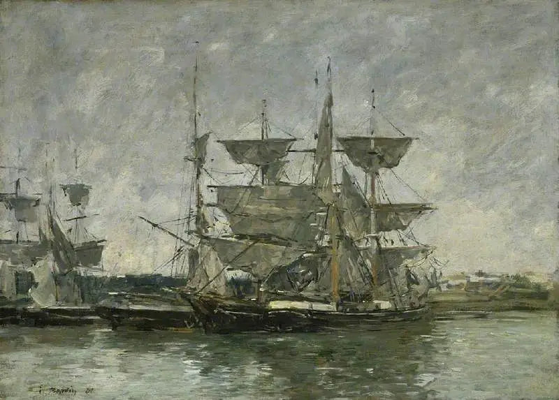Statki w porcie, Deauville - Eugène Boudin