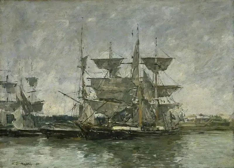 Statki w porcie, Deauville - Eugène Boudin