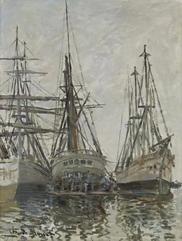Statki w naprawie - Claude Monet