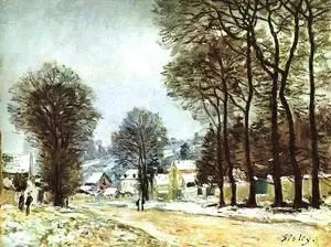 Śnieg w Louveciennes - Alfred Sisley
